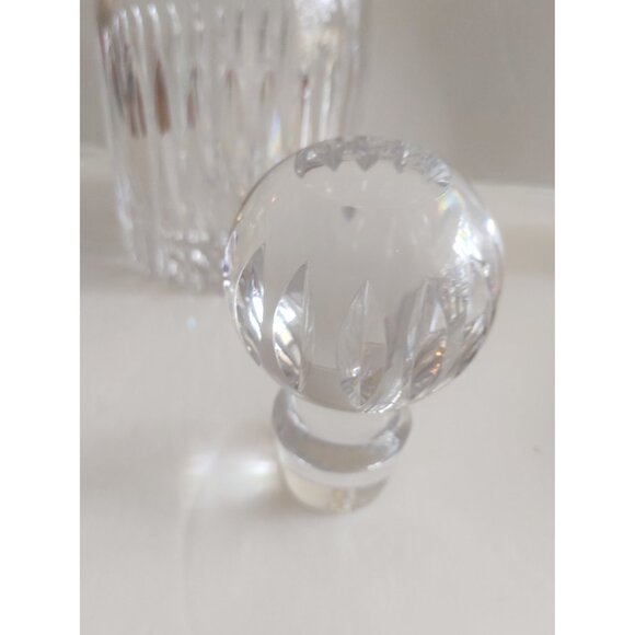 Vintage Hand Blown & Cut Crystal Decanter Artist Signed 12" Large stopper - Picture 8 of 16